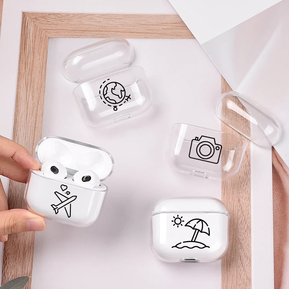 Hard Plastic Case for AirPods Pro 2 USB C Case for airpods 3 2 1 Case Transparent Cover for airpod pro 3 funda Air Pods 3 Coque