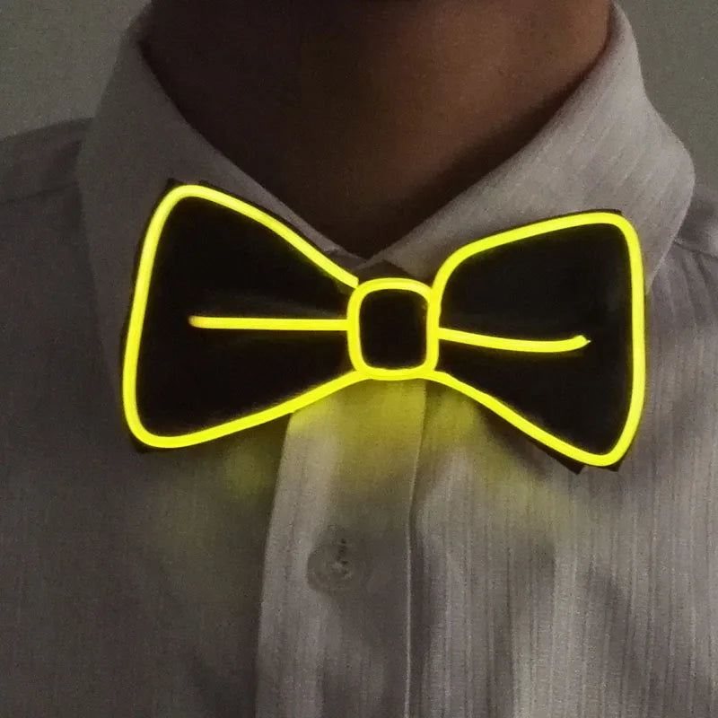 LED Glowing Bow Ties for Men Light Up Ties Personalized Night Club Concert Masquerade Accessory for Carnival Decor