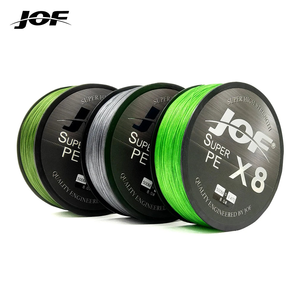 JOF X8 150M 300M 500M Braided Fishing Line 8 Strands MultiColor Multifilament Saltwater PE Line15 20 30 40 60 80 100LB Main image