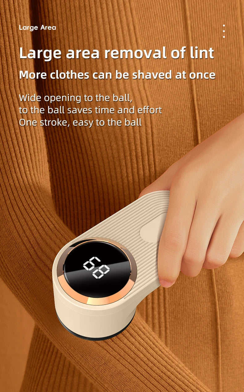 2025 New 1200mAh Lint Remover for Clothing LED Digital Electric Pellet Fluff Remover USB Rechargeable Fuzz Fabric Shaver Sweater
