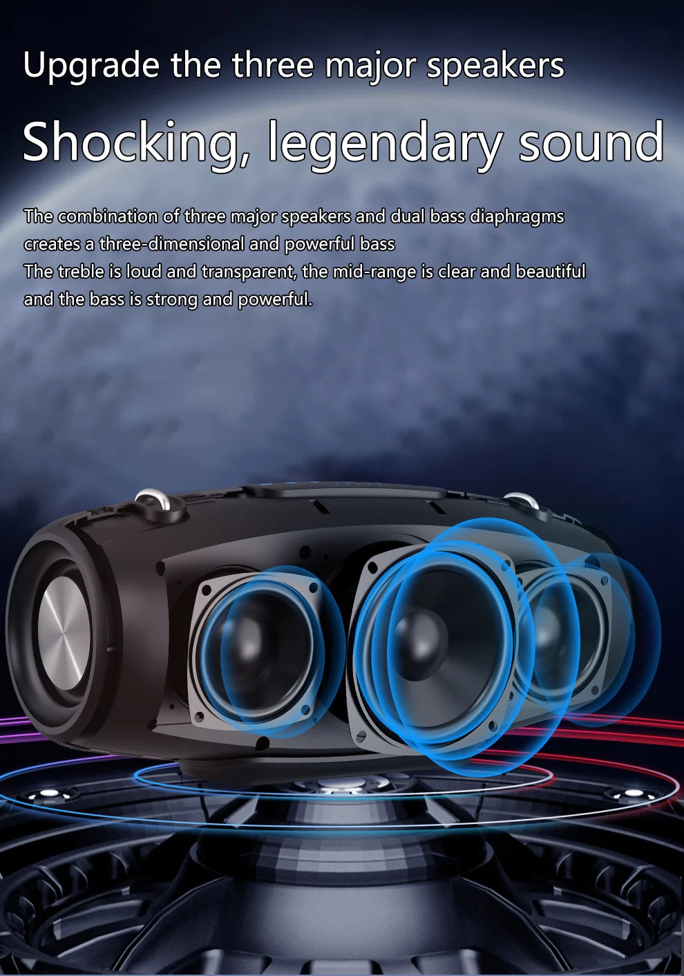 ZEALOT S67 Portable Bluetooth loudspeaker with Shoulder belt Outdoor Waterproof Stereo Sound Strong Bass 40H Playback