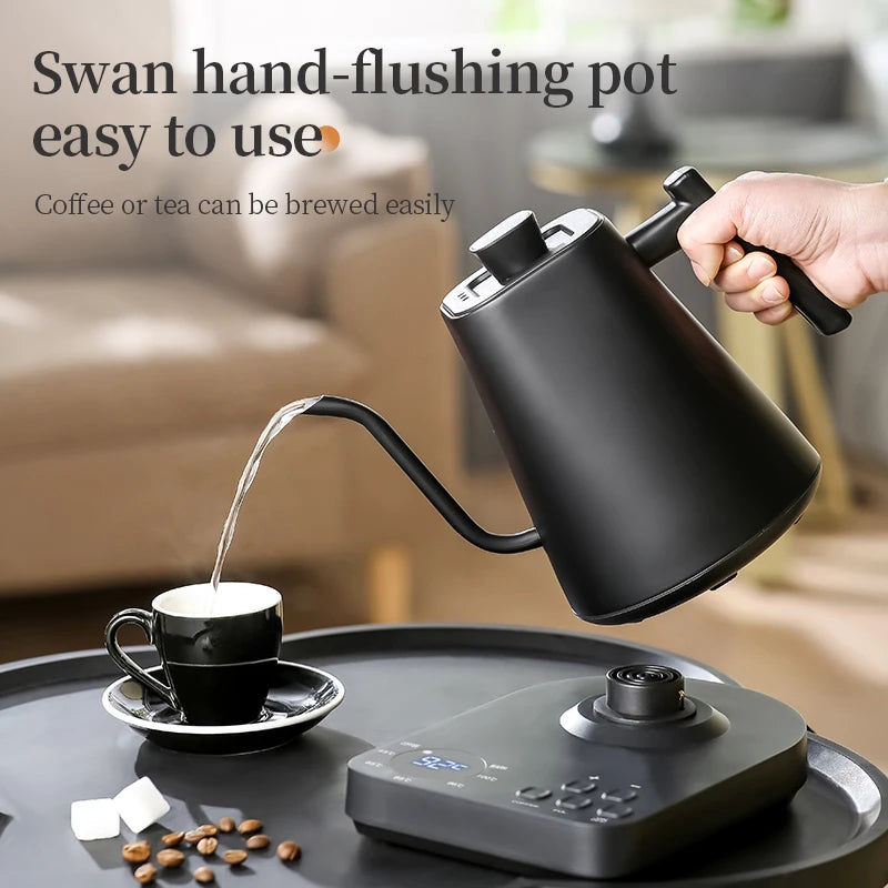 Electric Gooseneck Kettle 1000ML  Hand Brew Coffee Tea 1200W Pot Smart Teapot Temperature Control Pot Rapid Heating Kettle 220v