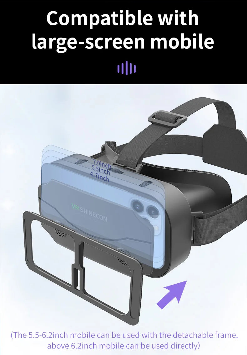 VR Glasses 3D Virtual Reality Headset Devices Helmet Lenses Goggles Smart For Smartphones Phone Cell Mobile Game Viar Viewer Set