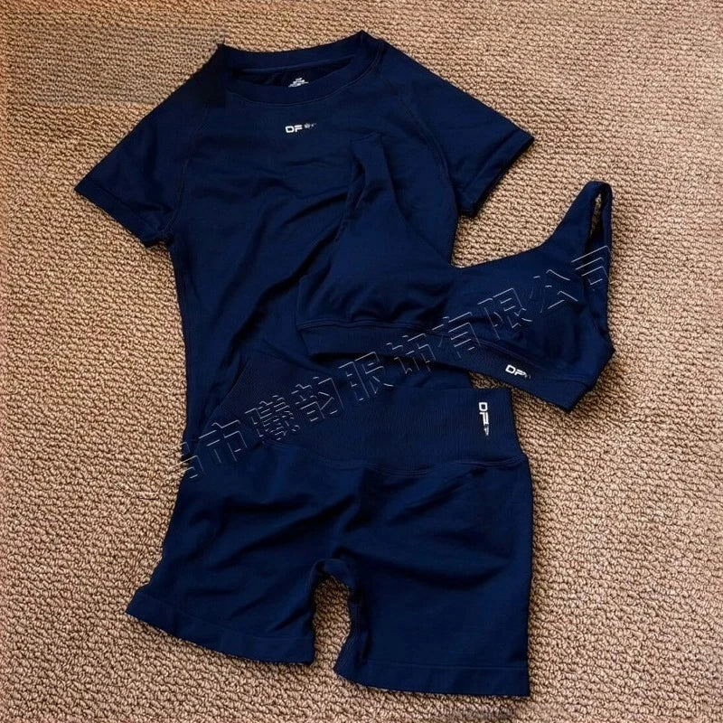 Women's Yoga Three-Piece Set, Running and Fitness Apparel
