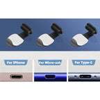5PCS Charging Port Dust Plug for IPhone USB Type-C Silicone Dustplugs Cover