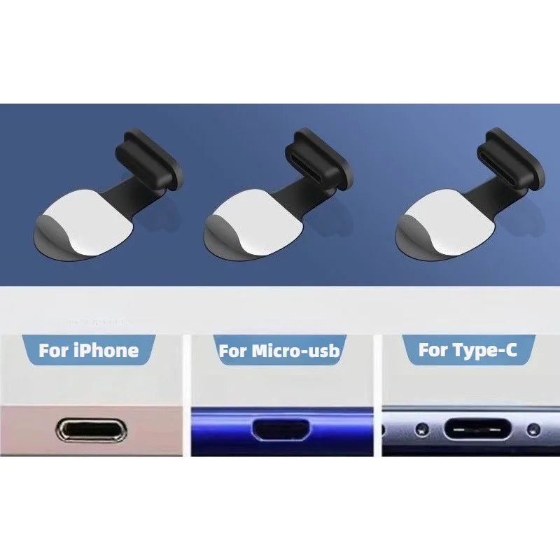 5PCS Charging Port Dust Plug for IPhone USB Type-C Silicone Dustplugs Cover