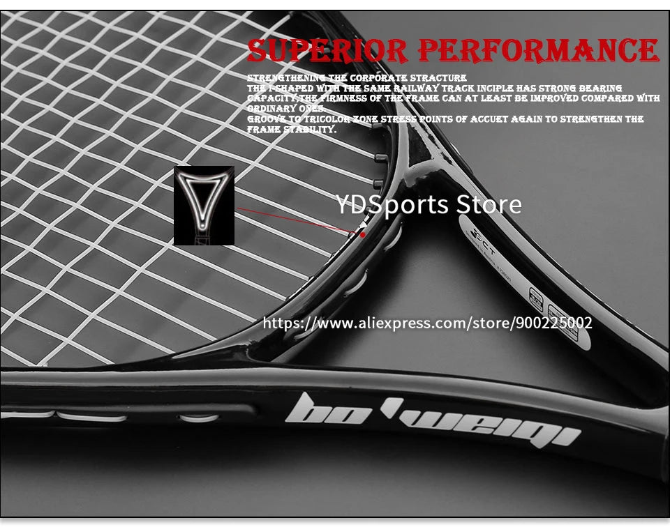 High Quality Carbon Aluminium Alloy Strung Tennis Racket For Adult Tenis Rackets 4-1/4 Inch Strings Bag Raquet Padel Men Women