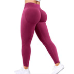 Gym Seamless Women Solid Waist Yoga Pants Three-section Waist Sexy Hip-lifting Tight Sports Pants Fitness Exercise Yoga Pants