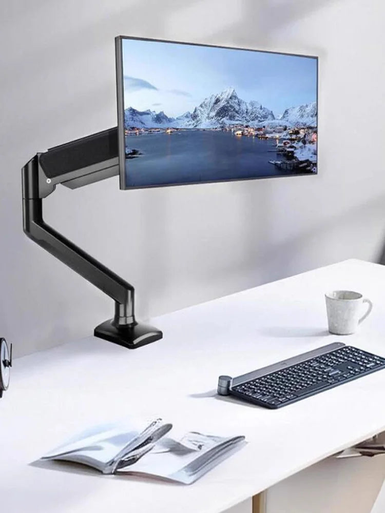 D-MOUNT D80 metal alumin 2-10KG 13"-32" monitor desktop stand mount gas spring arm full motion rotate clamp 0-60mm grommet