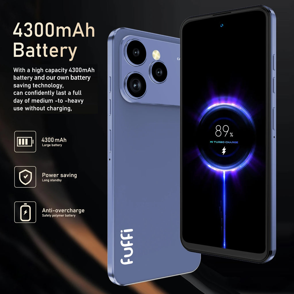 FUFFI Global Vision i17 Pro Max Smartphone Android 8GB RAM 256GB ROM 6.56 Inch Phone 720x1612HD 24+48MP 5G Network Mobile Phones
