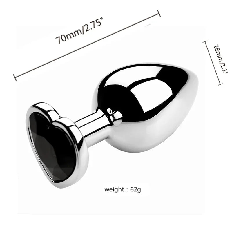 Metal Anal Plug for Women Men Couples Butt Plug Butt Toy Adult Game Masturbator Anal S/M/L Diamond Sex Toy for Adult Products