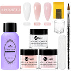 8pc MTSSII Acrylic Powder Nail System Set Clear Nude Pink Monomer Liquid Set With Nail Brush For Nails Extension Carving Flower