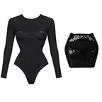 2026 2Pcs Sexy Women One Piece Swimsuit Female Swimwear Solid Biquini High Cut Monokini Push Up Swim Suits Bathingsuit Beachwear