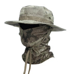 2Pcs/Set Men's Sun Protection Wide Brim Hat With Balaclava Mix Set Breathable Hunting Hat Outdoor Camping Hiking Fishing Cap