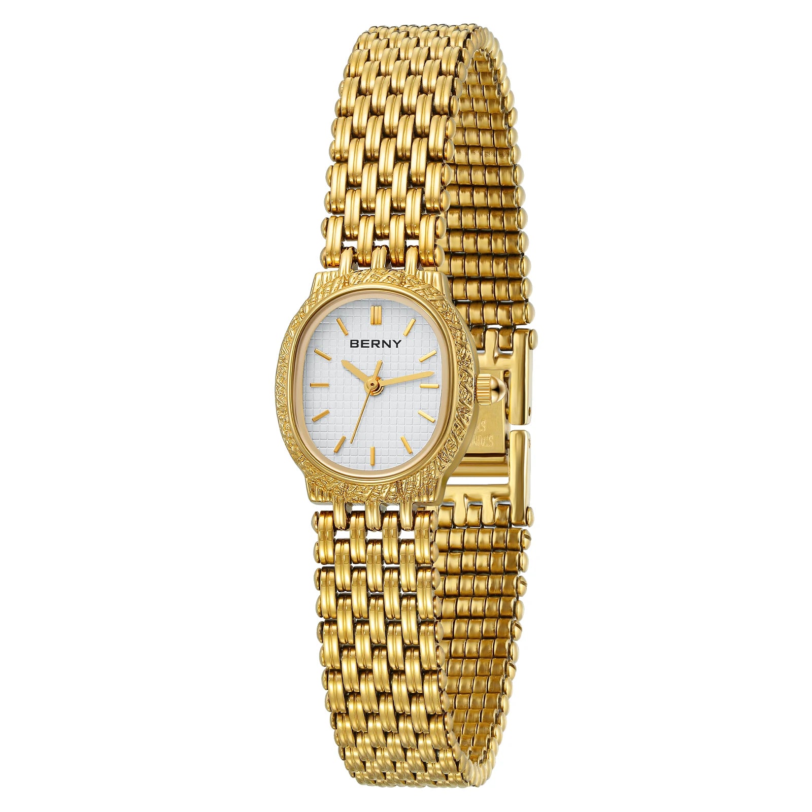 BERNY Gold Women's Watch Luxury Small Dial Ladies Gold Watch Jewelry Bracelet Quartz Lady Watch Stylish Fashion Women Watches
