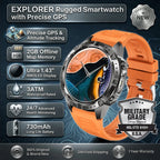 GPS Smart Watch for Men 2G ROM GPS Offline Maps Waterproof Swim Hiking Fitness Tracker Sleep SpO2 Rugged Durable Smartwatch GPS