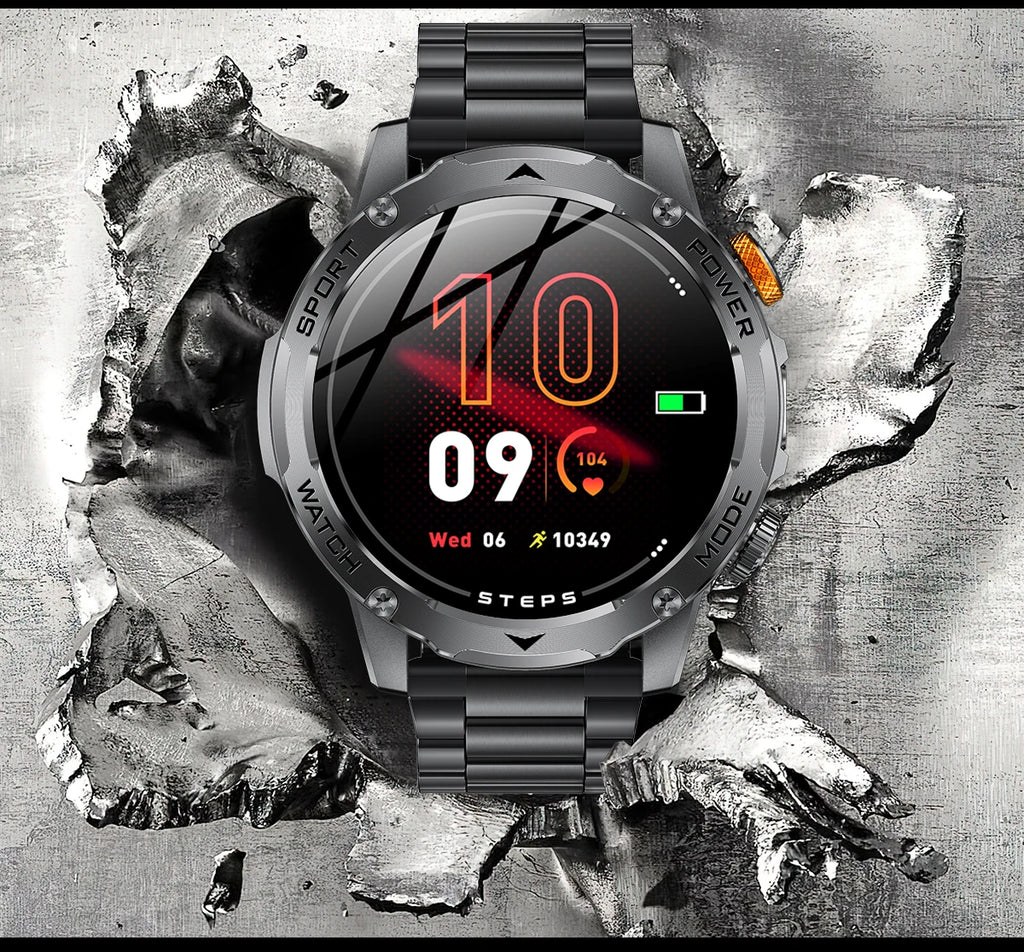 LIGE New Smart Watch Men 1000mAh Large Capacity Battery Outdoor Flashlight Bluetooth Call Waterproof Sport Fitness Smartwatch