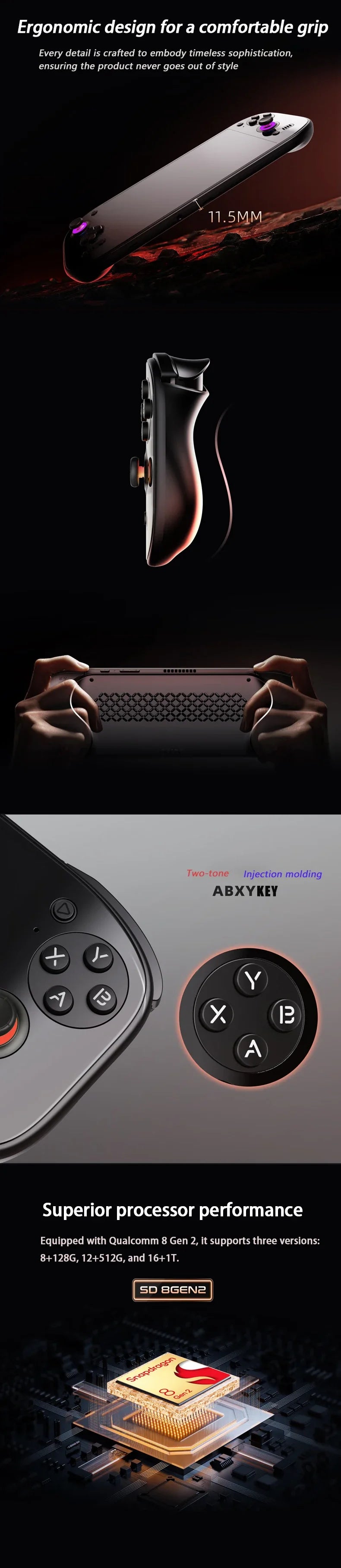 Ayn Odin 2 Portal Retro Handheld Game Console | 7" 120Hz Display, 8 Gen 2, 8000mAh Portable Video Game Console for Gift