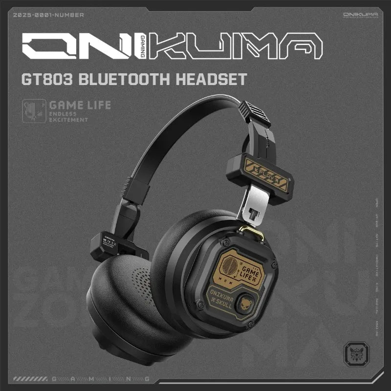 Onikuma Bluetooth Headphones Over Ear Hifi Stereo Music Headset Professional True Sports with Earphones TF/AUX Music Player Main image