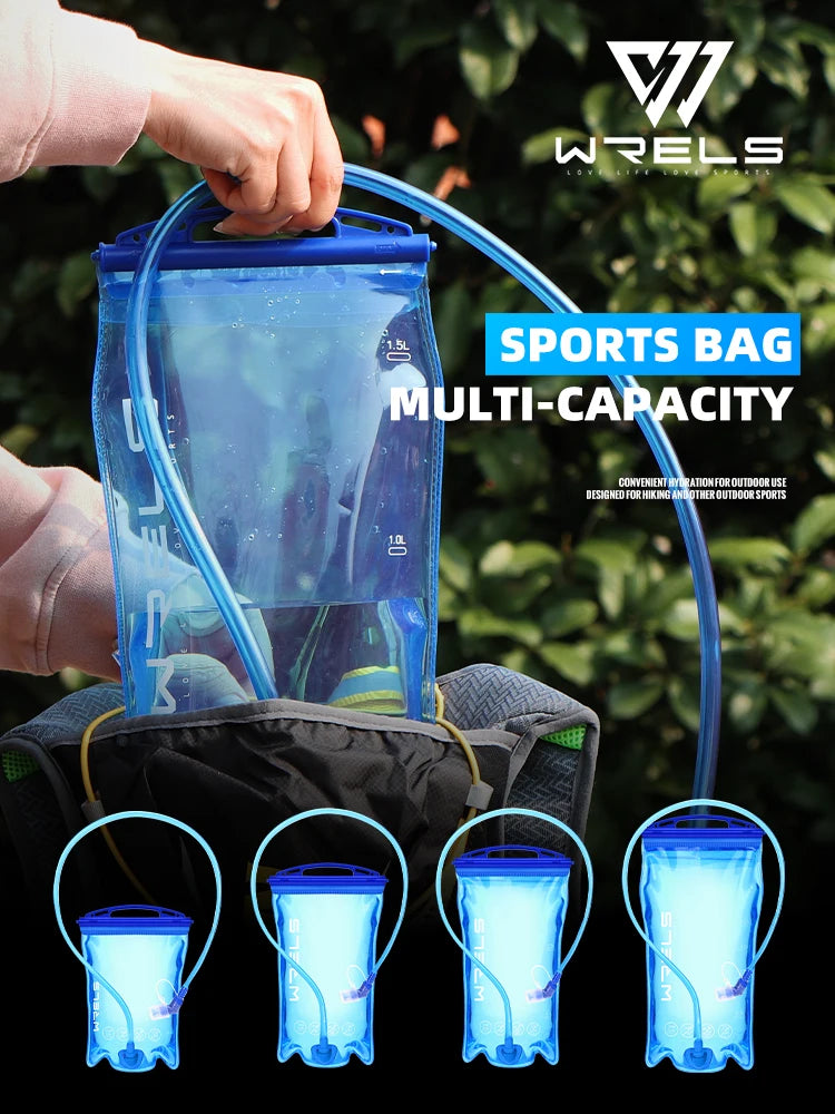 WRELS Foldable Silicone Water Bottle Outdoors Traveling Sport Running Cycling Kettle Water Bottle BPA Free 500ml With Straw