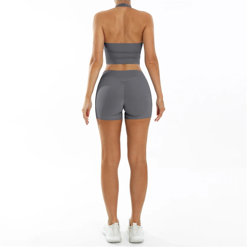 Scrunch Sports Suit Women's Yoga Set Gym Wear Sexy Sports Bras and Flared Leggings Sets Fitness Outfits Female Workout Clothes