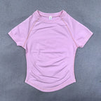 Seamless Yoga Top for Women Short Sleeve Gym Crop Top Light Weight Yoga Shirts Fitness Gym Shirts Stretchy Sports Shirts