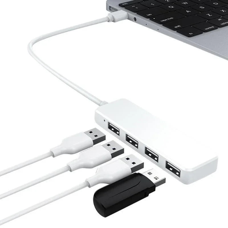 USB 2.0 Ultra-thin USB 2.0 Multi-USB 4 Port Splitter Hub Adapter Dock Expander PC Laptop Computer Accessories