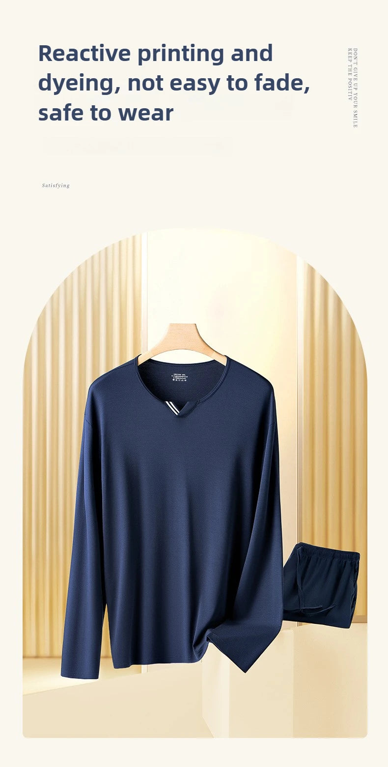 Men Pajamas Set Ultra Fine Tencel Modal Spring and Summer Comfort Loungwear Luxury Men Pajamas