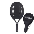 Full Carbon 3K Fiber Beach Tennis Racket Rough Surface Professional Racquet for Men and Women with Protective Bag Cover