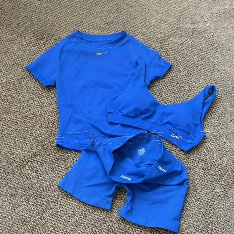 Women's Yoga Three-Piece Set, Running and Fitness Apparel