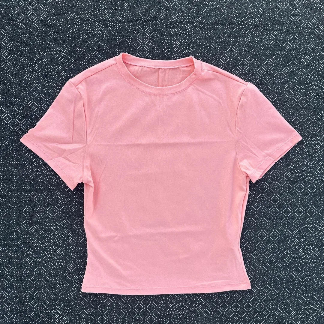 2026 NEW Short Sleeve Seamless Yoga Top Fitness Set Women Workout Running Sports Shorts Gym Suit