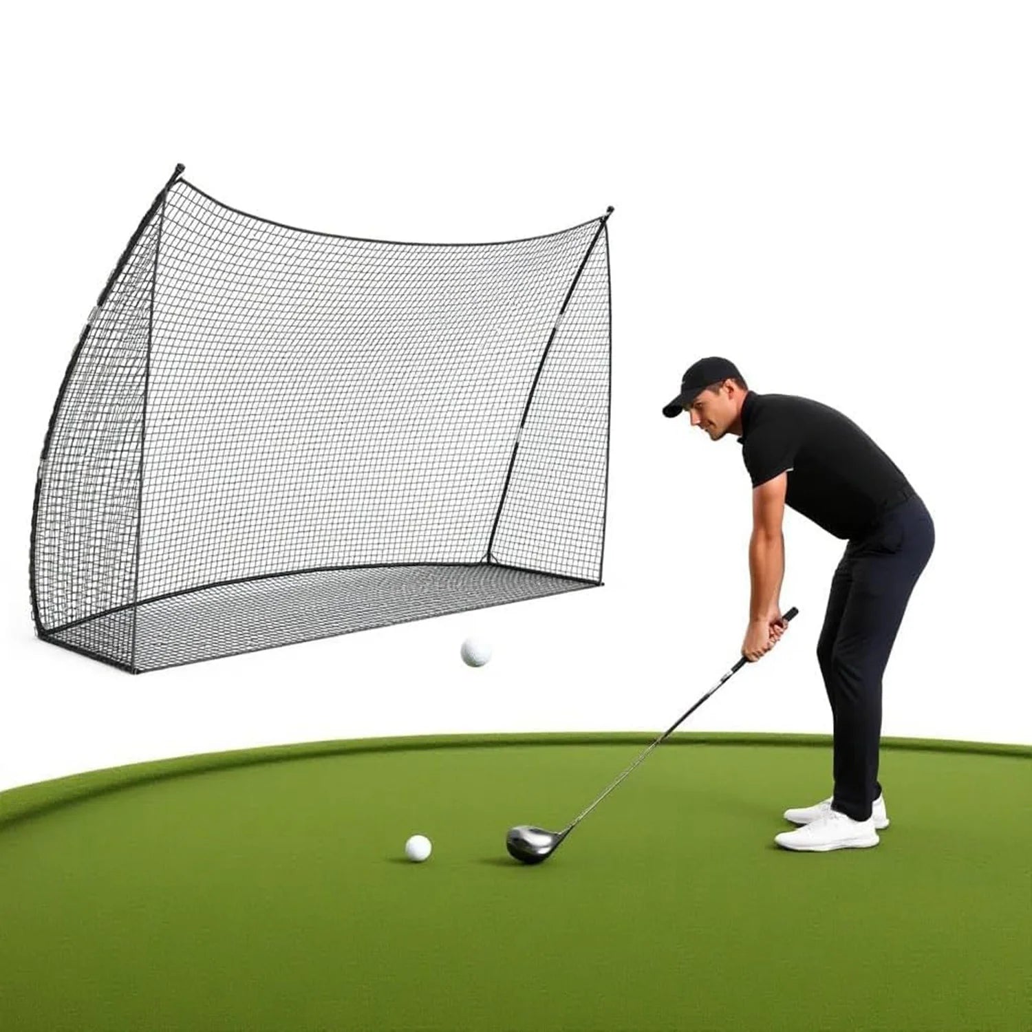 10x7x3ft Basics Golf Practice Net with Carry Bag Portable Golf Nets Personal Driving Range for Swing Chipping Backyard Outdoor