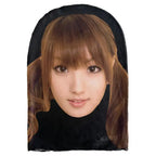 3D Realistic Japanese Female Star Face Mask Novelty Cosplay Headgear Breathable Balaclava for Live Stream Prank Party Halloween