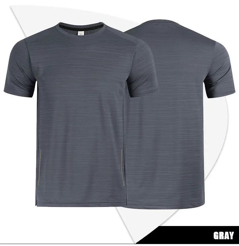 Muscle Training Compression T-shirt Man Running Dry Fit Tee Plain Color Plus Size Gym Men's T-shirts Sports Men Tops Sweatshirt