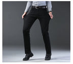 Wthinlee New Business Men's Jeans Casual Straight Stretch Fashion Classic Blue Black Work Pant Denim Trousers Male  Clothing
