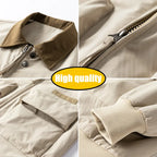 Men's Spring Casual Blazer Jacket Turn-Down Collar Stylish Versatile Office Wear Lightweight Coat Trendy Man Large Pocket Jacket