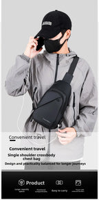 Men's Fashionable Casual Chest Bag Outdoor Cycling Waterproof Durable Sports Backpack Trendy Versatile Portable Crossbody Bag