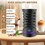 4 in 1 Automatic Milk Frother Electric, 600ml Capacity Hot & Cold Milk Foamer, Silent Operation for Coffee Cappuccino Chocolatte