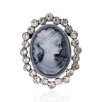 Vintage Victorian Design Queen's Cameo Brooch Pin, Antique Wedding Beauty Jewelry Gift, Elegant Style