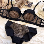 Mesh Lace Underwear Ladies Sexy Small Chest Push Up Lingerie For Women Bra Sets Red White Wedding Girls Thicken Intimates BCD
