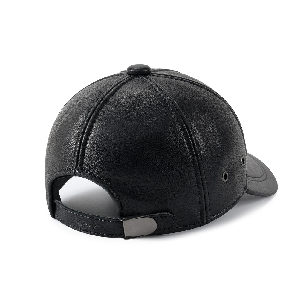 FEINION Men's Adjustable Baseball Cap Winter Driving Hunting Fishing Hat Genuine Leather Ivy Fashion Beret Flat Cap.