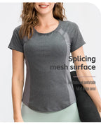 Women Yoga Tops Breathable Sport Fitness Workout Running Yoga Top Quick Dry Short Sleeve Gym T Shirt