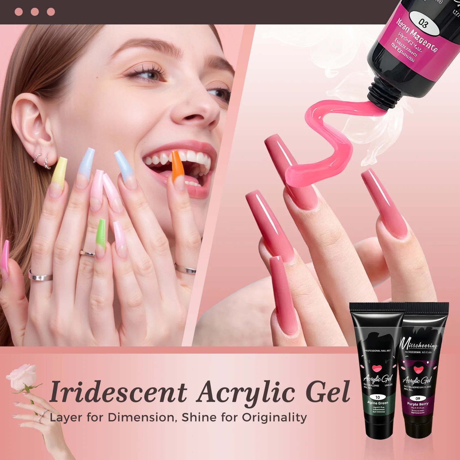Poly Gel Nail Colors: 12 Colors Nail Extension Gel Kit Bright Rainbow Pink Purple Blue Color Collection Poly Gel Nail Kit