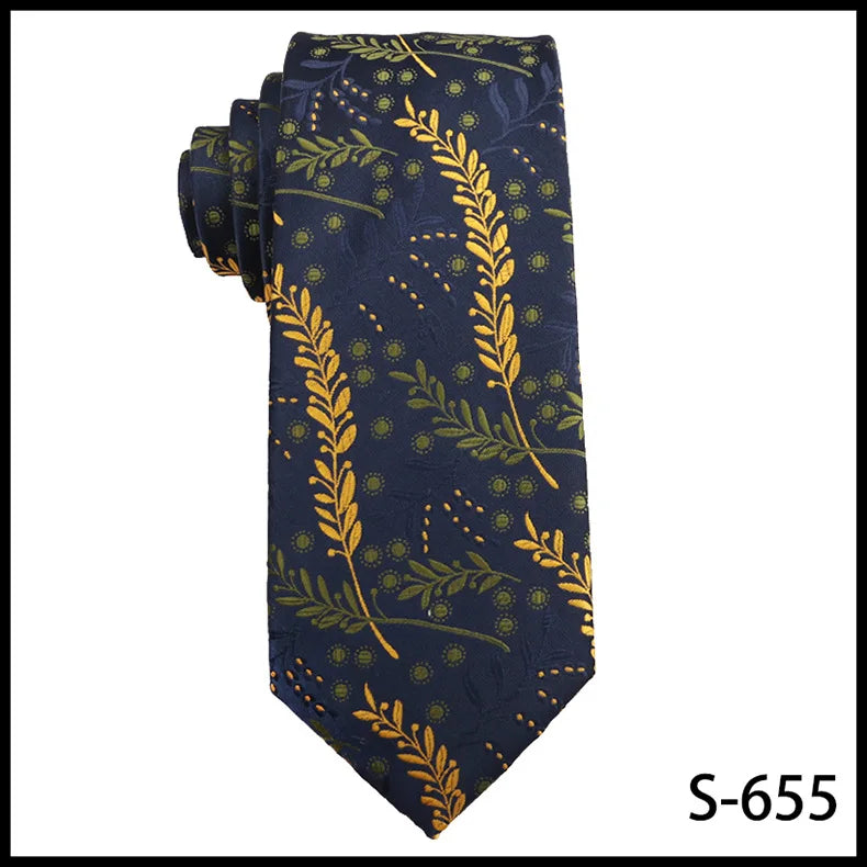 Trendy Handmade Polyester Silk Tie Men's Business Suit Accessory Floral Patterned Bow Tie for Wedding Prom Party Gift