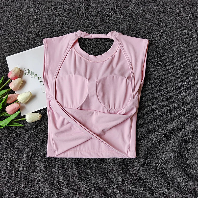 Women Sports Bra Top Push Up Sexy Beauty Back Fitness Yoga Bra t-shirts Sport Tops For Women Breathable Running Vest Gym Wear