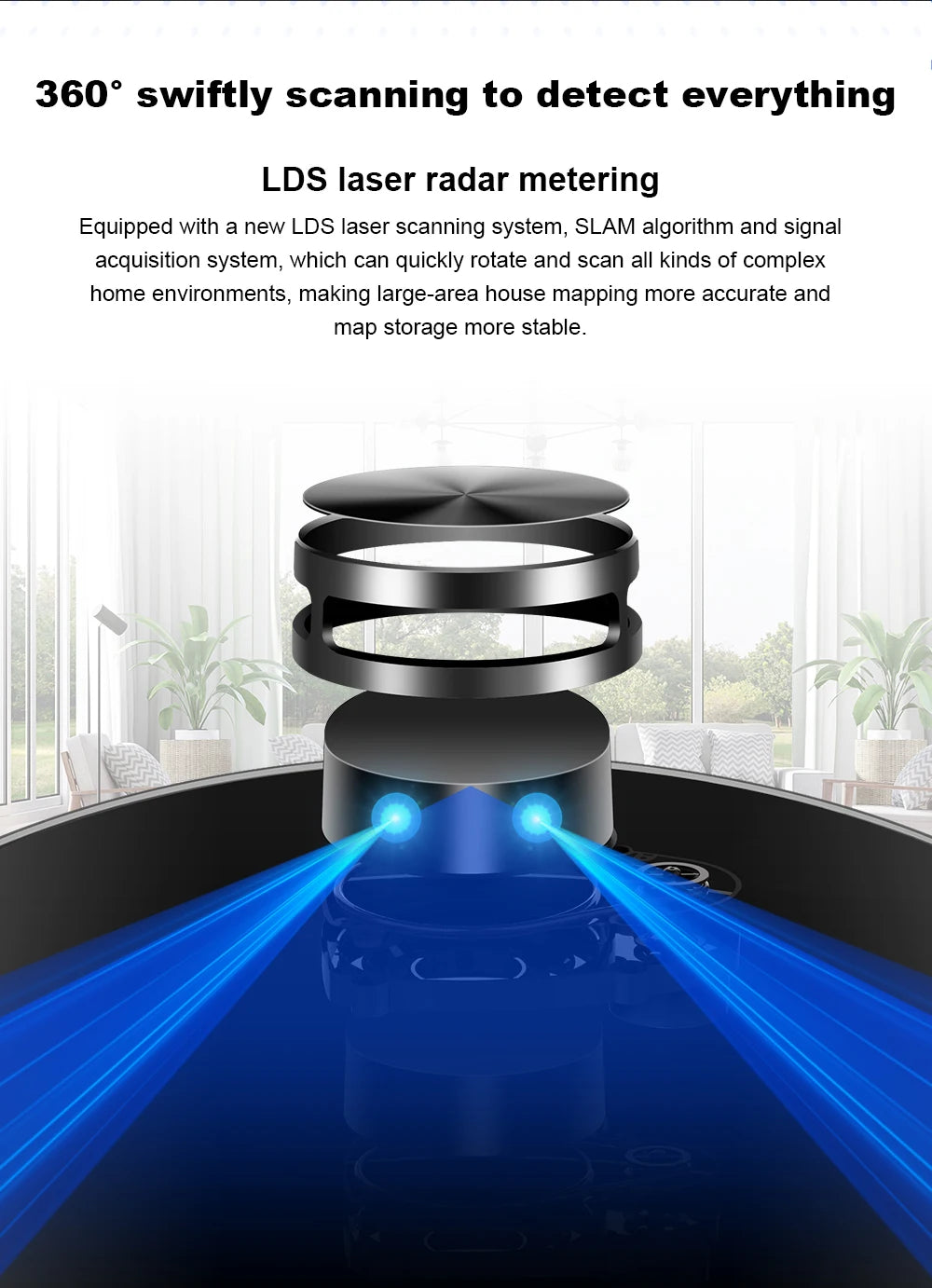 Liectroux / LILIN X6 Robot Vacuum Cleaner,Laser System,Wet Dry Mopping,6500Pa, Multi-Floor Map,Zone Cleaning,APP Restricted Area
