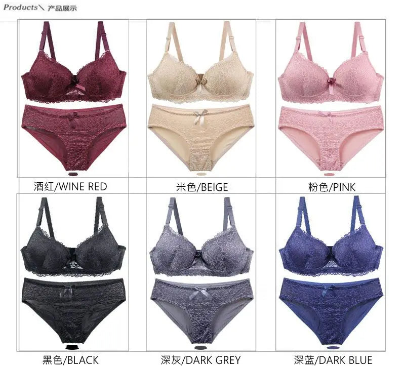 DaiNaFang New Sexy Bras Set Push Up Underwear For Women Adjustable Breathable Design Sweat Absorbing Upper Tray BC Cup Lingerie