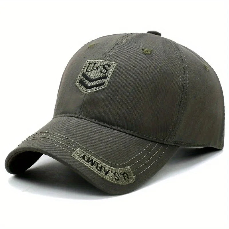 Outdoor Men's Camouflage Hat Trendy Embroidered Baseball Cap UV Protection Sun Hat Peaked Cap Military Cap For Fishing Hiking