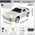 Skymaker AE86 Model LD1801 RX-7 FC LD1802 1:18 RC Drift Car 1/18 2.4G Remote Control ESP Gyroscope LED Mini RC Racing Car Toys