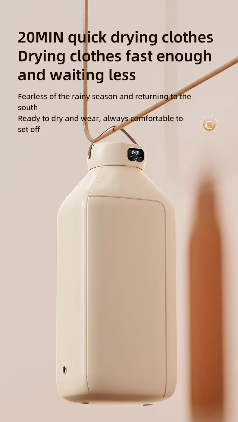 Portable Electric Dryer Multifunctional Dryer Foldable Timed Fast Drying Low-noise Warm Air Heating Clothing Care Mini Dryer